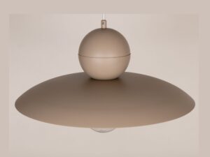 Miniaturka 10 - Lampa wisząca Mosaic E 1 ciepły beż, zbliżenie kulistej części i szerokiego klosza