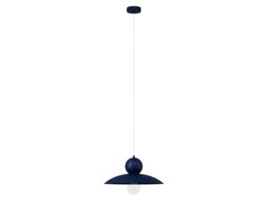 Miniaturka 7 - Lampa wisząca Mosaic E 1 granatowa z metalową kulą i płaskim kloszem