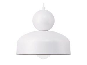 Miniaturka 3 - Lampa wisząca Mosaic G 1 biała, zbliżenie klosza i kuli nad czaszą.
