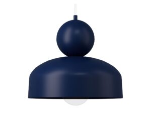 Miniaturka 12 - Granatowa lampa wisząca Mosaic G 1, zbliżenie dwuczęściowej metalowej osłony.