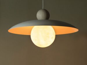 Miniaturka 11 - Lampa Mosaic Wood 1 biała z bielonym drewnem i rozświetlonym białym kloszem.