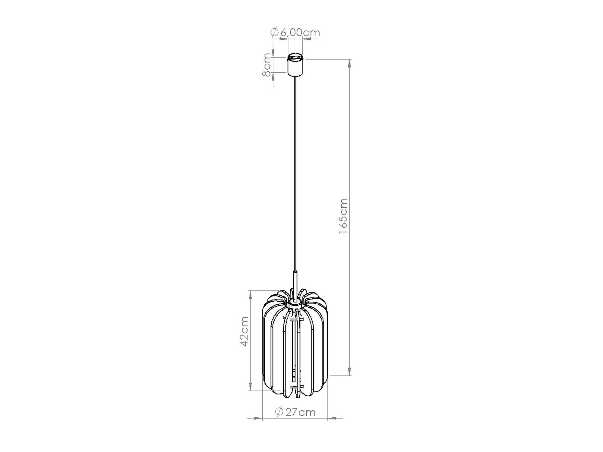 Wymiary – Lampa wisząca Mulvessa 27 cm
