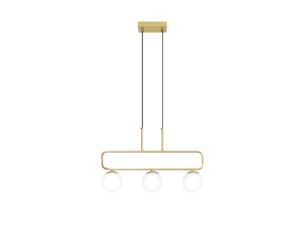 Miniaturka 2 - Lampa wisząca Nalanira z mosiężnym zawieszeniem i białymi kloszami w dodatkowym ujęciu