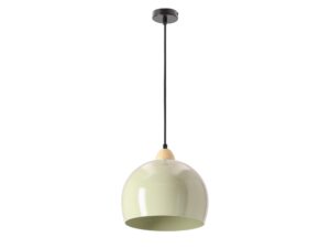 Miniaturka 3 - Lampa wisząca Nalesela z oliwkowym aluminiowym kloszem i czarnym przewodem