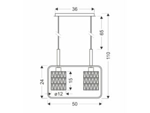 Miniaturka 2 - Lampa Nalimia dwa punkty świetlne rysunek wymiarowy