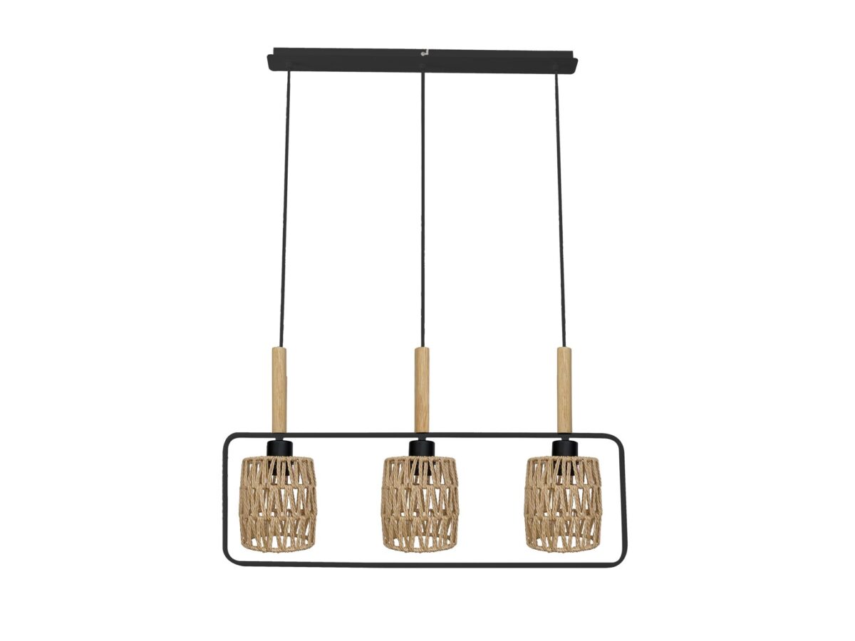 Lampa wisząca Nalimia 3-punktowa z beżowymi abażurami
