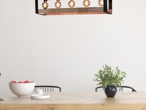Miniaturka 1 - Lampa wisząca Naliseta nad drewnianym stołem w jasnej jadalni