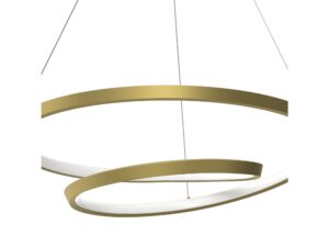 Miniaturka 5 - Detal dwóch złotych pierścieni LED lampy Nalitia, widok pod kątem