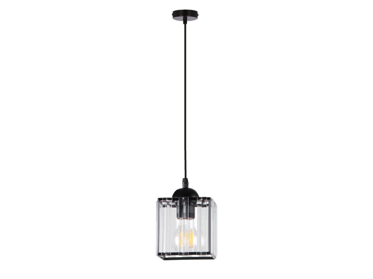 Lampa wisząca Naradio E27 12 cm czarna akrylowa