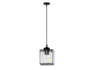 Miniaturka 3 - Lampa wisząca Naradio czarna z przezroczystym akrylowym kloszem