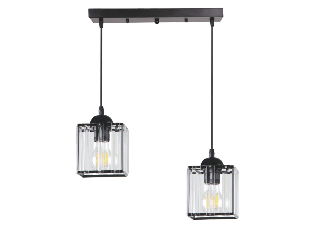 Lampa wisząca podwójna Naradio 90 cm czarna