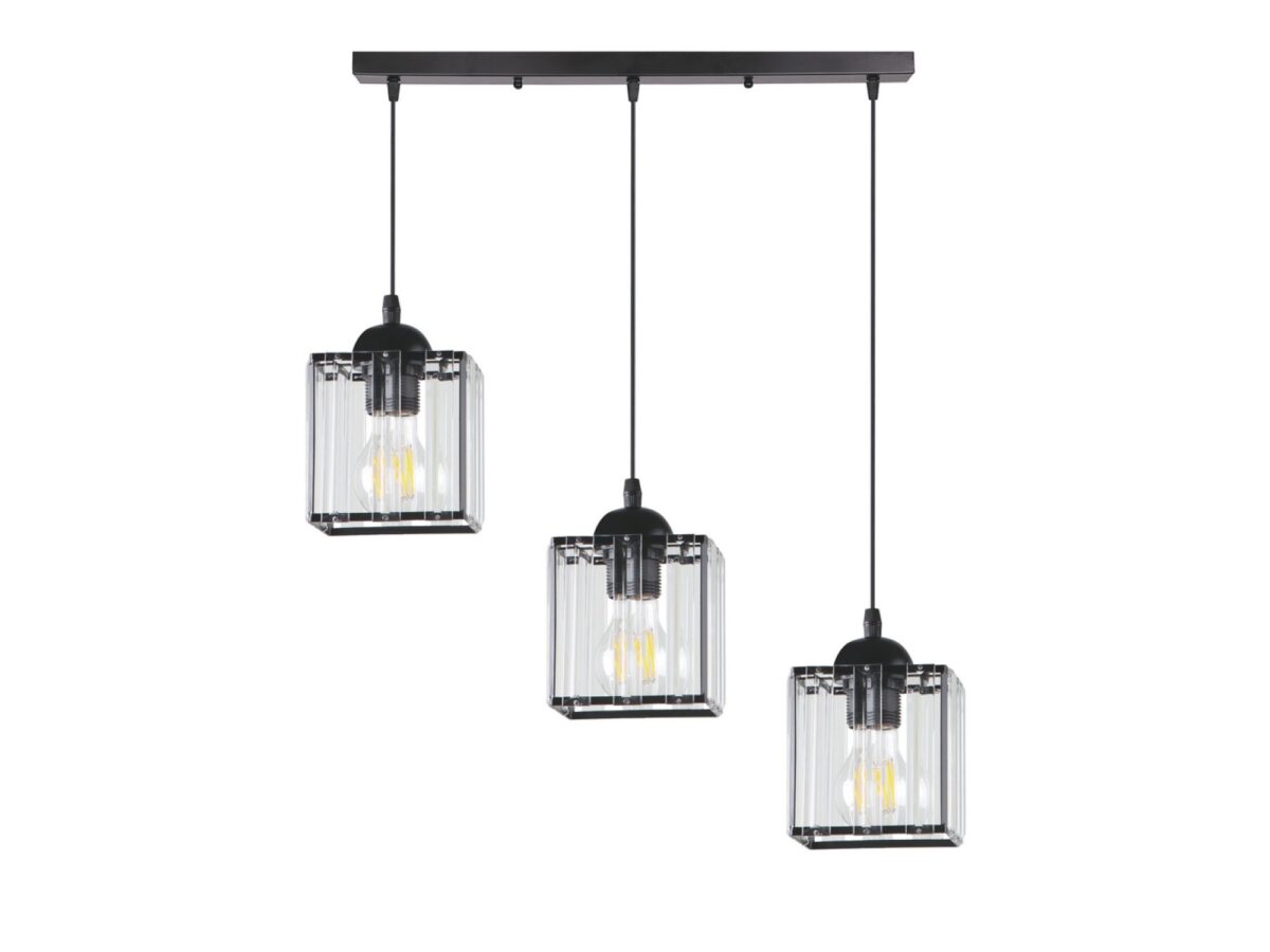 Lampa wisząca Naradio 3-punktowa 66 cm czarna listwa