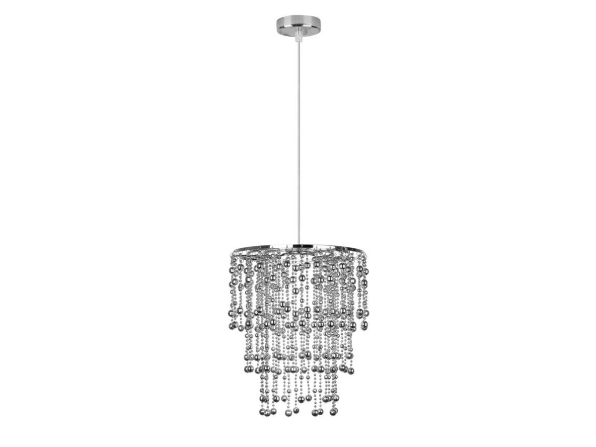 Lampa wisząca Narano chromowana z koralikami 22,5 cm
