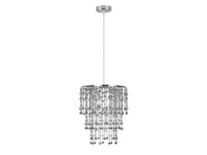 Miniaturka 4 - Lampa wisząca Narano chromowana z kaskadą srebrzystych koralików