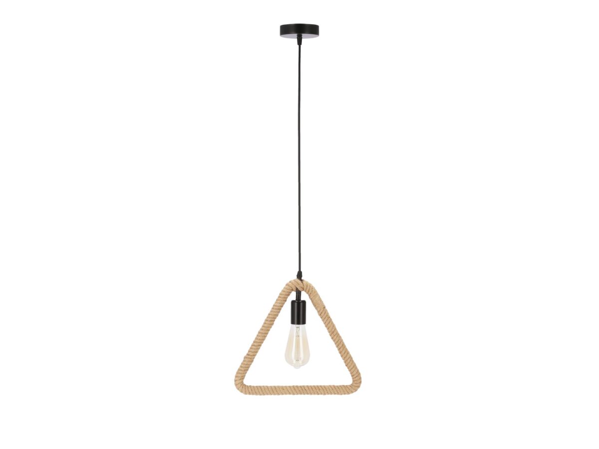 Lampa wisząca Narasela z liną 31 cm – Czarny / Beżowy