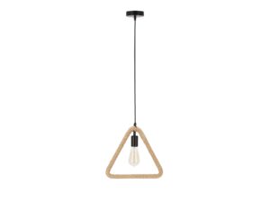 Miniaturka 2 - Lampa wisząca Narasela z trójkątną ramą oplecioną beżową liną