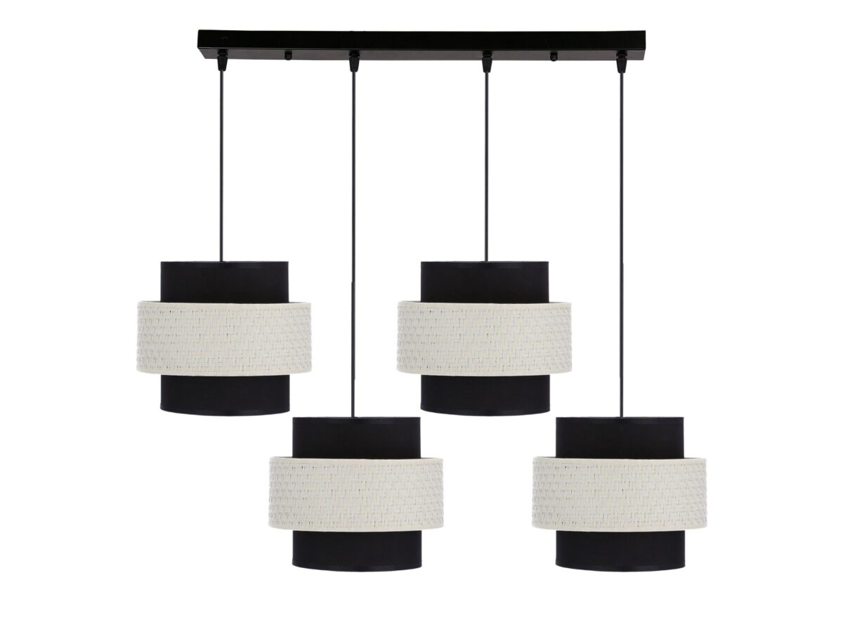 Lampa wisząca Naretira 4-punktowa czarno-kremowa