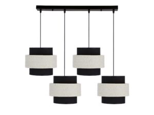Miniaturka 2 - Lampa wisząca Naretira czteropunktowa z czarnymi i kremowymi abażurami