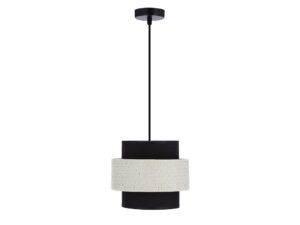 Miniaturka 2 - Lampa wisząca Naretira z jednym czarno-kremowym abażurem na białym tle
