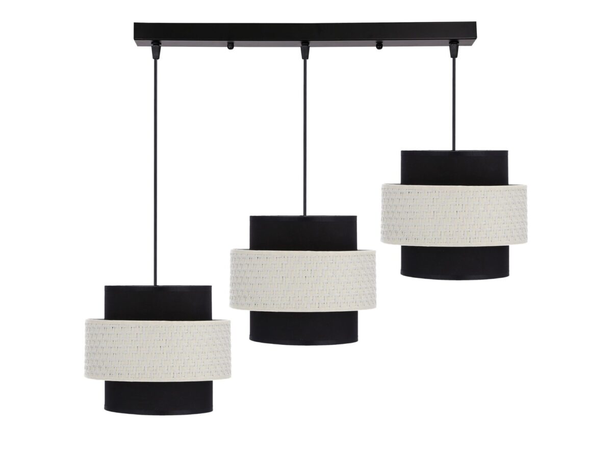 Lampa wisząca Naretira na listwie z 3 abażurami