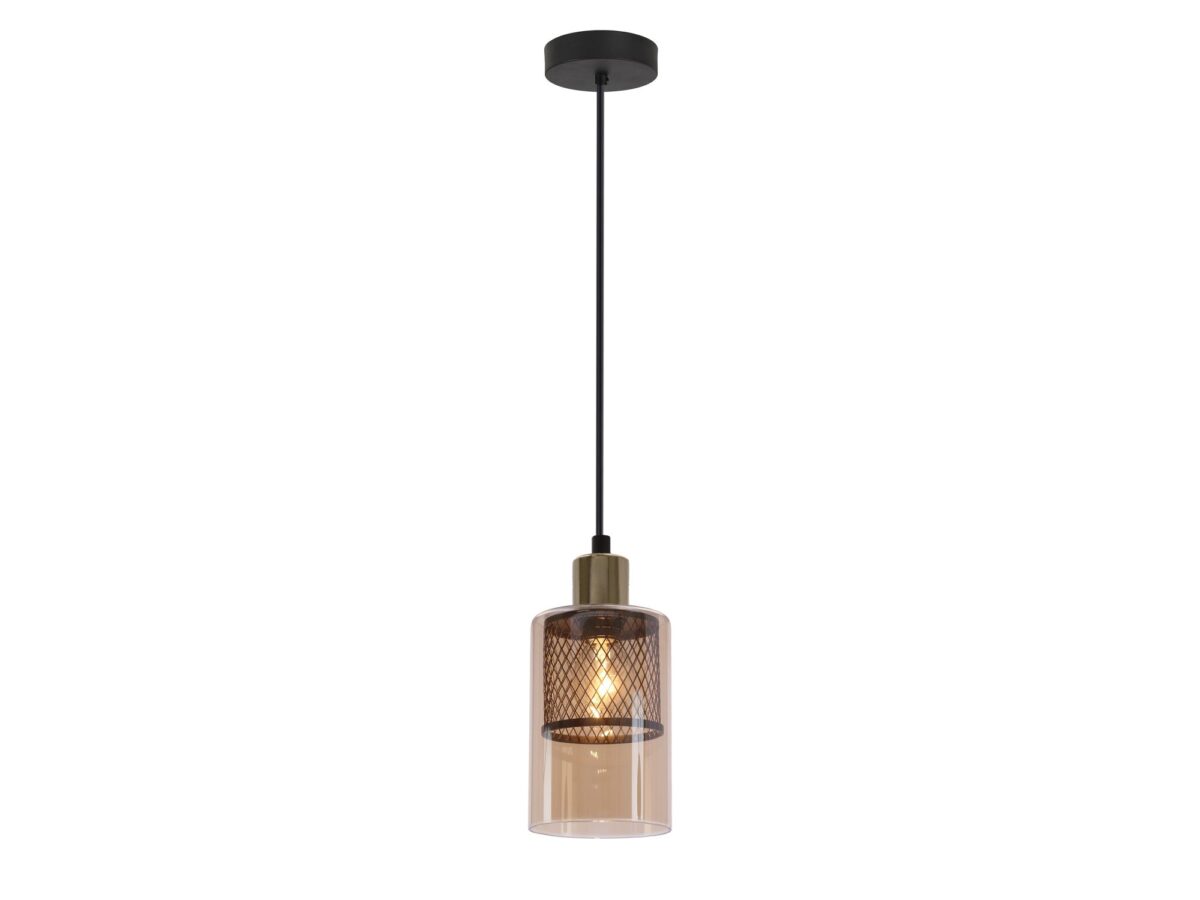 Lampa wisząca Narivia 10 cm bursztynowe szkło E14