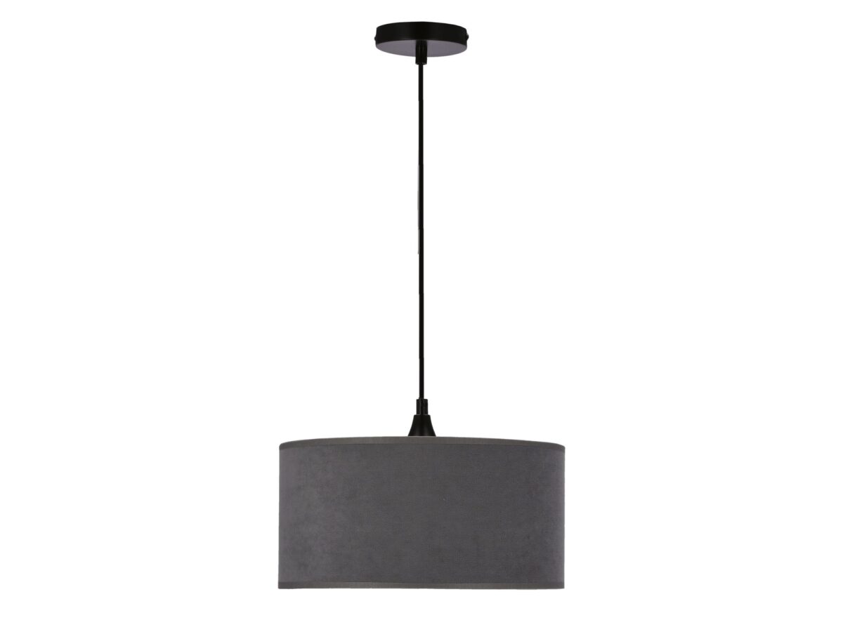 Lampa wisząca Narotela grafitowa z welurowym abażurem