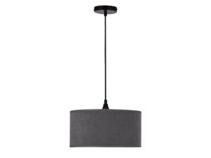 Miniaturka 2 - Lampa wisząca Narotela z grafitowym cylindrycznym abażurem na czarnym zawieszeniu