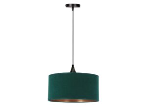 Miniaturka 3 - Lampa wisząca Narotela, zielony welurowy abażur ze złotym wnętrzem