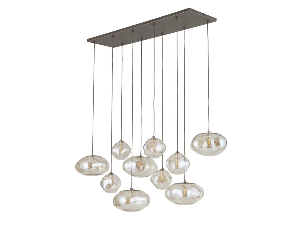 Lampa wisząca Nebia 10-punktowa ze szklanymi kloszami