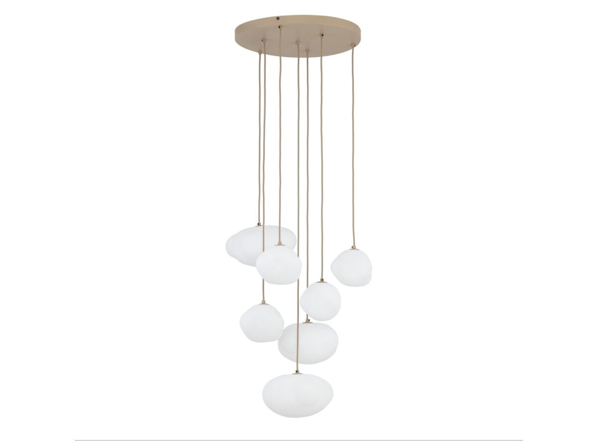 Lampa wisząca Nebia 7-punktowa ze szklanymi kloszami