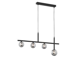 Miniaturka 4 - Lampa wisząca Neptun czarna z czterema przydymionymi kulami
