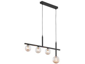 Miniaturka 3 - Lampa wisząca Neptun czarna z czterema przezroczystymi szklanymi kloszami