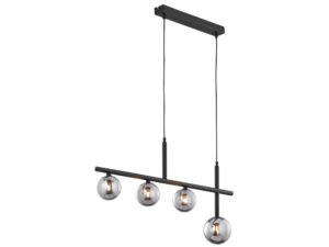 Miniaturka 5 - Lampa wisząca Neptun w czerni z przydymionymi kloszami, drugi widok