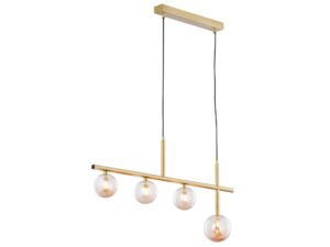 Miniaturka 6 - Lampa wisząca Neptun z czterema bursztynowymi kulami, mosiądz patynowany