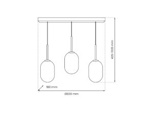Miniaturka 4 - Lampa wisząca Neramio liniowa 3-punktowa E14 83 cm – zdjęcie 5
