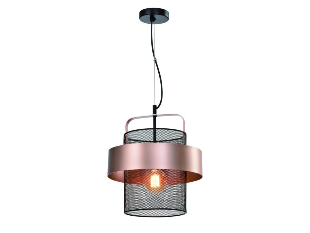 Lampa wisząca Nerinio 30 cm z metalowym kloszem siatkowym