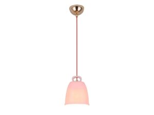 Miniaturka 16 - Różowa lampa wisząca Nerodo z ceramicznym dzwonkowym kloszem