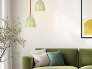 Miniaturka 6 - Dwie zielone lampy Nerodo nad zieloną sofą