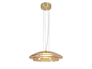 Miniaturka 7 - Lampa wisząca Nerolia z bursztynowo-białym szklanym kloszem