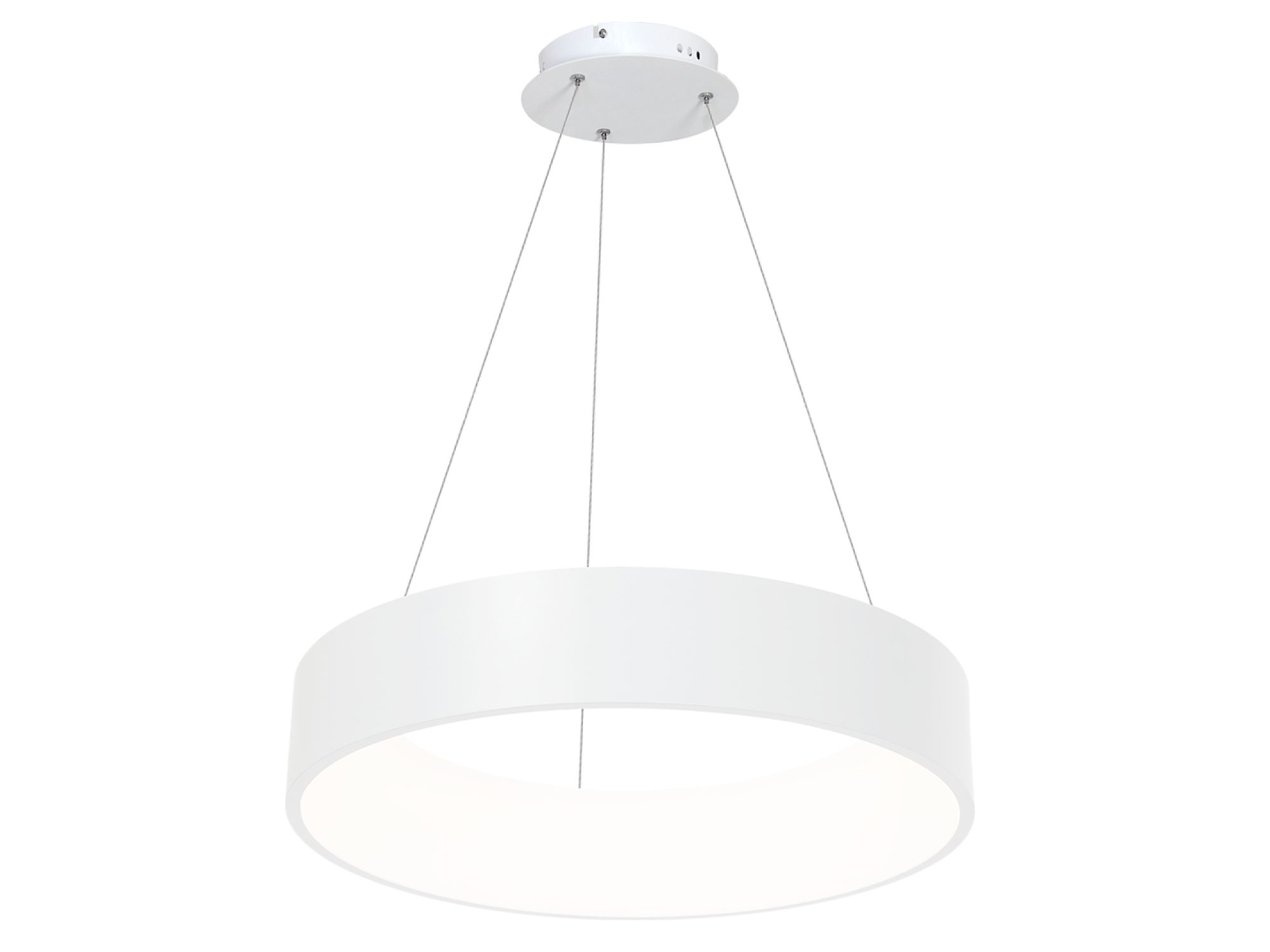 Rysunek wymiarowy białej lampy wiszącej Nevasia LED