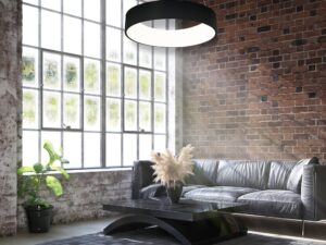 Miniaturka 3 - Czarna lampa wisząca Nevasia w aranżacji wnętrza