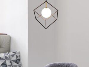 Miniaturka 1 - Lampa wisząca Nevemio z czarno-złotą oprawą w aranżacji