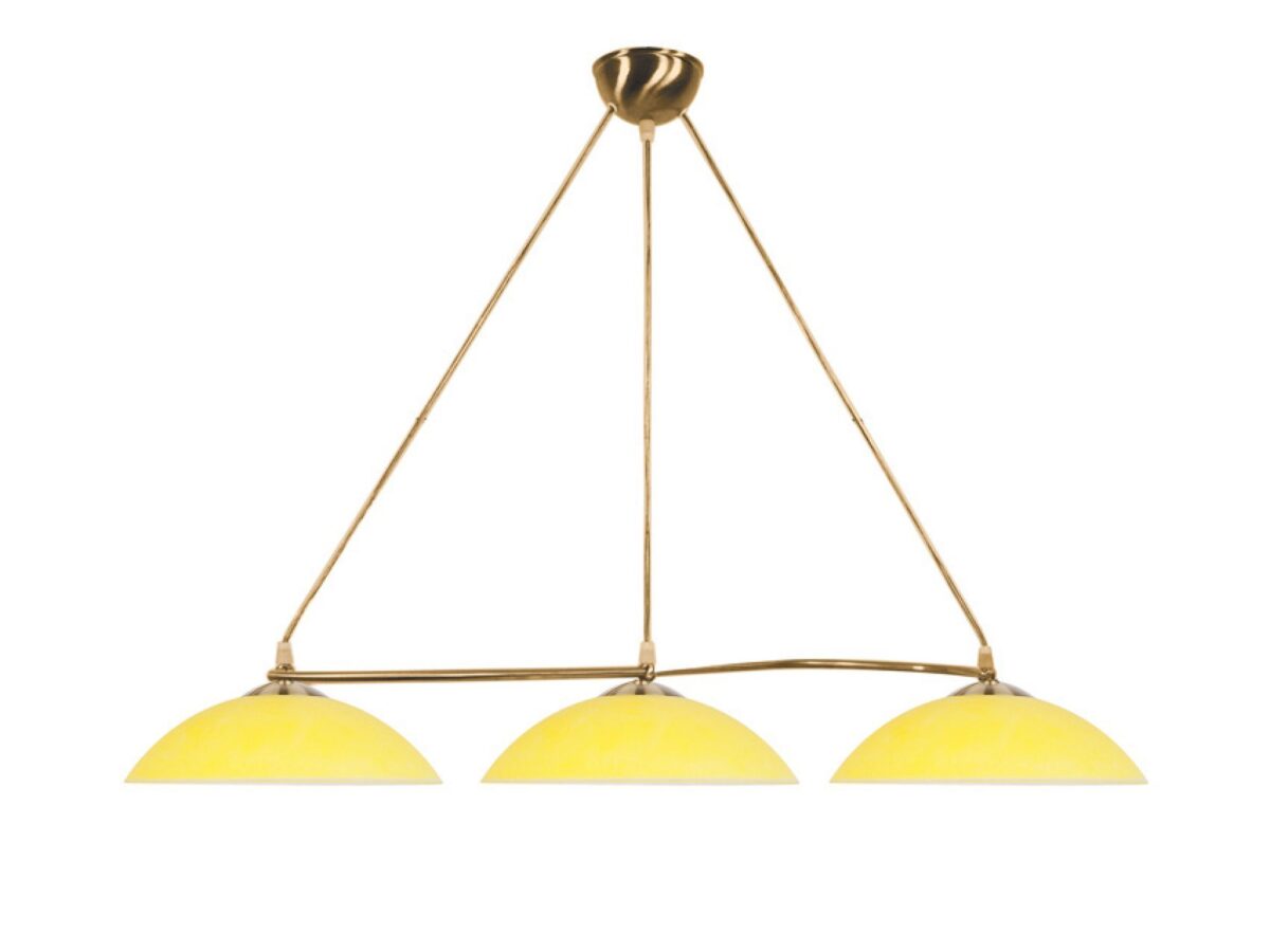 Lampa wisząca Nevesona patyna z 3 żółtymi kloszami