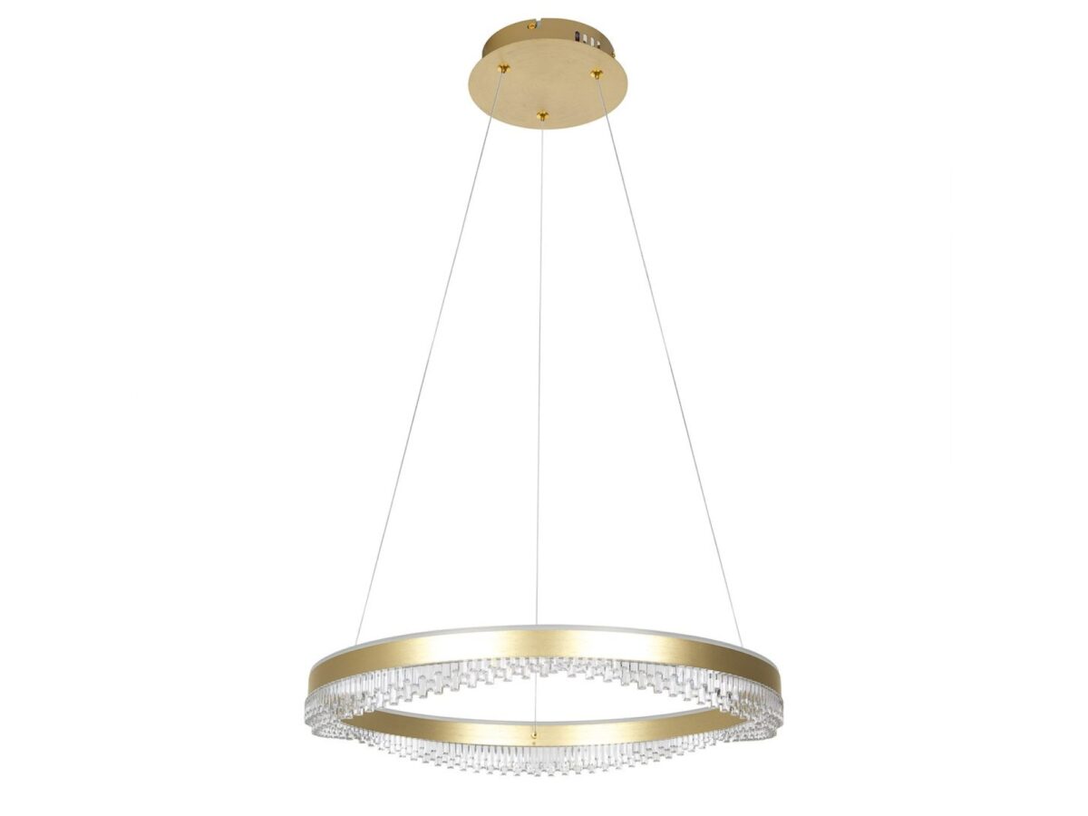 Lampa wisząca LED Nevetora pierścień 60 cm 52 W złota