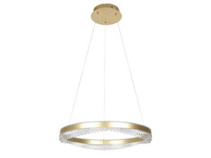Miniaturka 5 - Lampa wisząca Nevetora złoty pojedynczy pierścień LED 52 W na białym tle