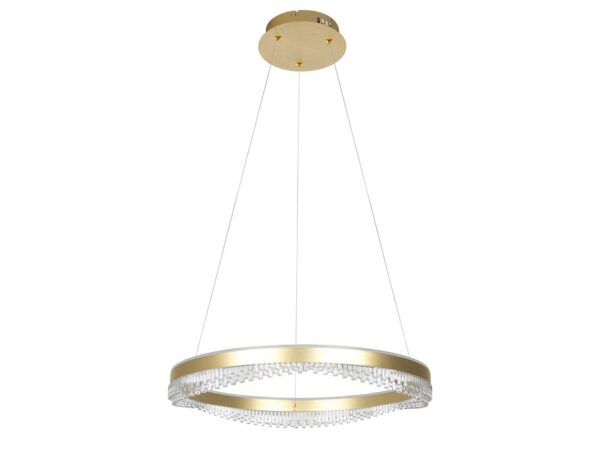 Lampa wisząca Nevetora złoty pojedynczy pierścień LED 52 W na białym tle
