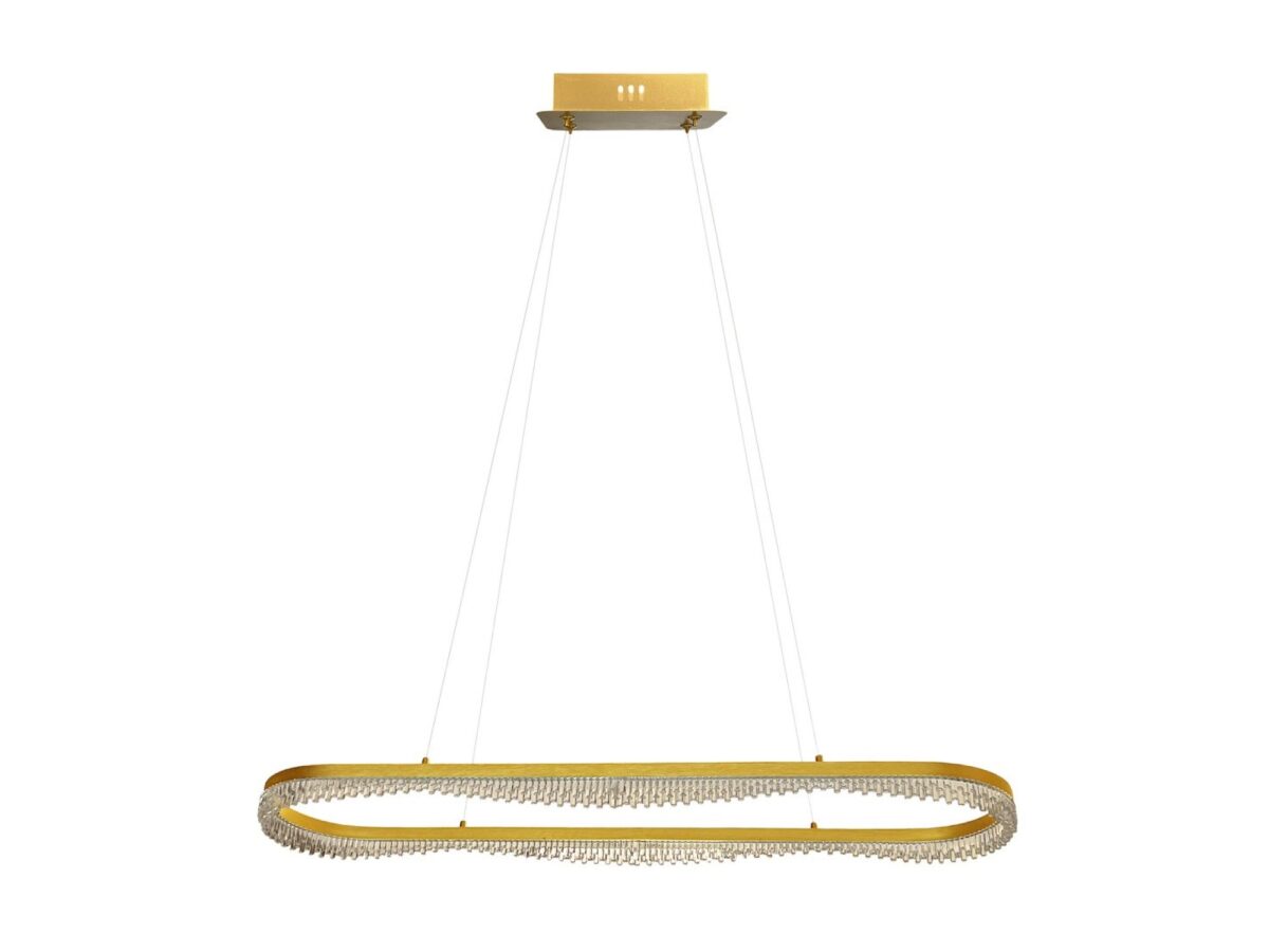 Lampa wisząca LED Nevetora owalna 120 cm 45 W złota