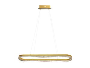 Miniaturka 5 - Złota lampa wisząca Nevetora LED 45 W z podłużną owalną obręczą