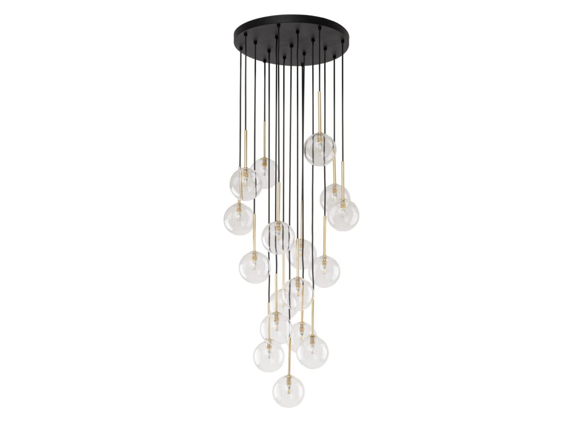Lampa wisząca Nilos 17-punktowa 52 cm czarno-złota
