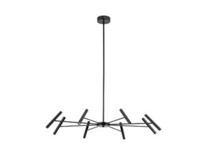 Miniaturka 2 - Czarna lampa wisząca Niva LED z ośmioma cylindrycznymi punktami światła